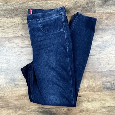 SPANX Jean-Ish Ankle Leggings Dark Rinse Size L  Blue